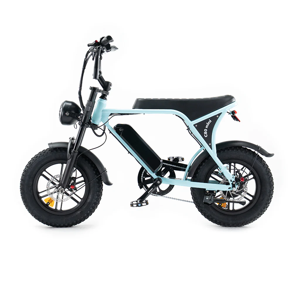 OUXI C80 Mini Lichtblauw fatbike - remmen