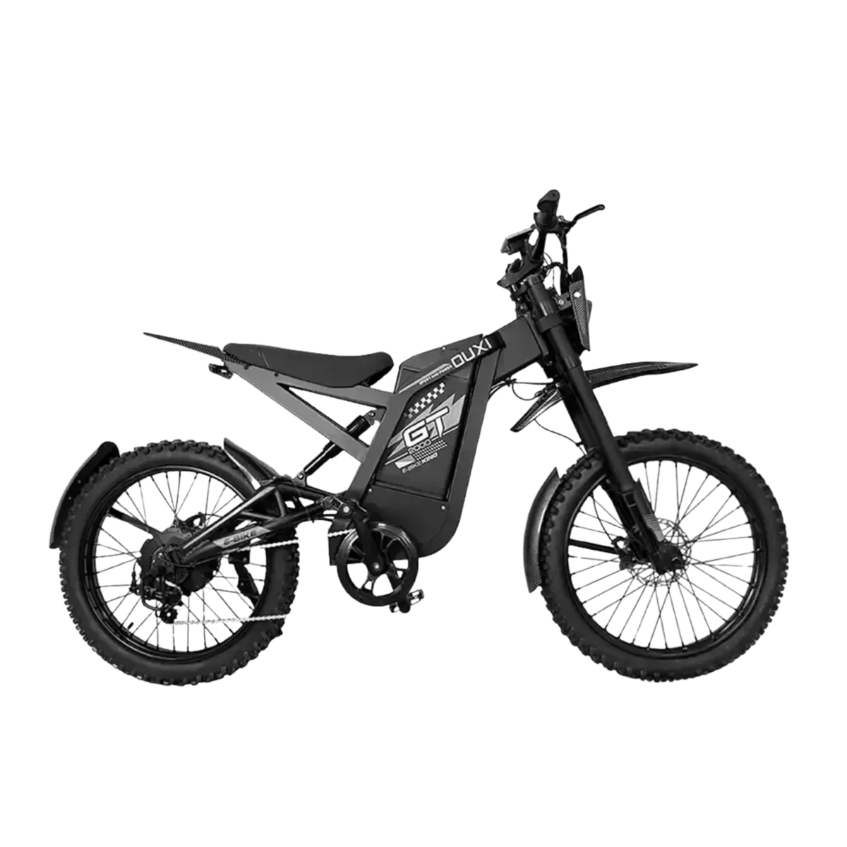 OUXI GT-2000 Zwart fatbike - zijaanzicht