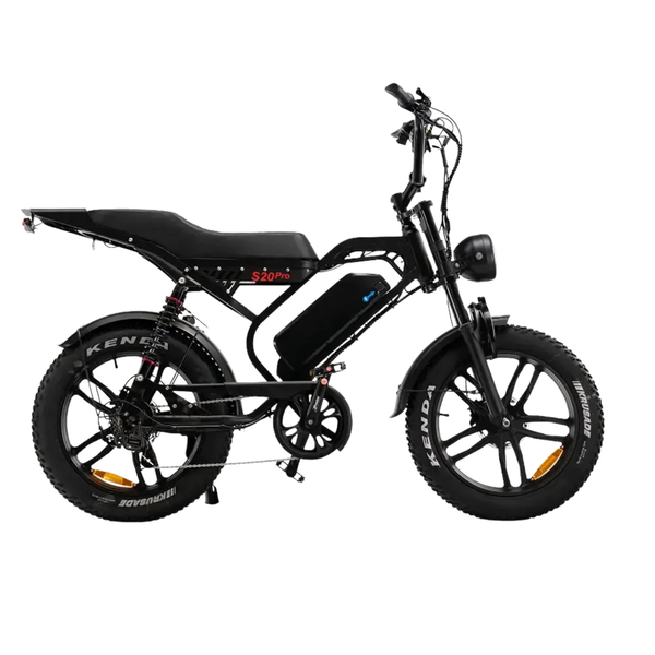 S20 Pro Zwart fatbike - zijaanzicht