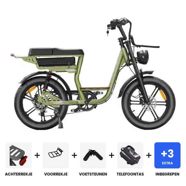 V20 Comfort Special Edition Groen fatbike - inclusief accessoires en 3 jaar garantie