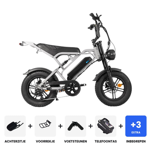 V20 Pro Mini Special Edition Nardo grijs fatbike - inclusief accessoires en 3 jaar garantie