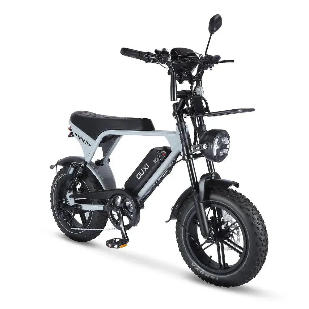 OUXI V8 Ultra Mini Lichtgrijs fatbike - foto 3