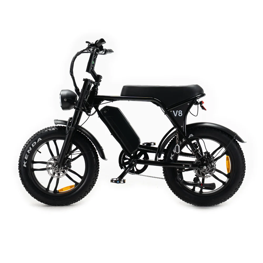 OUXI V8 Special Edition Zwart fatbike met accessoires - zijkant
