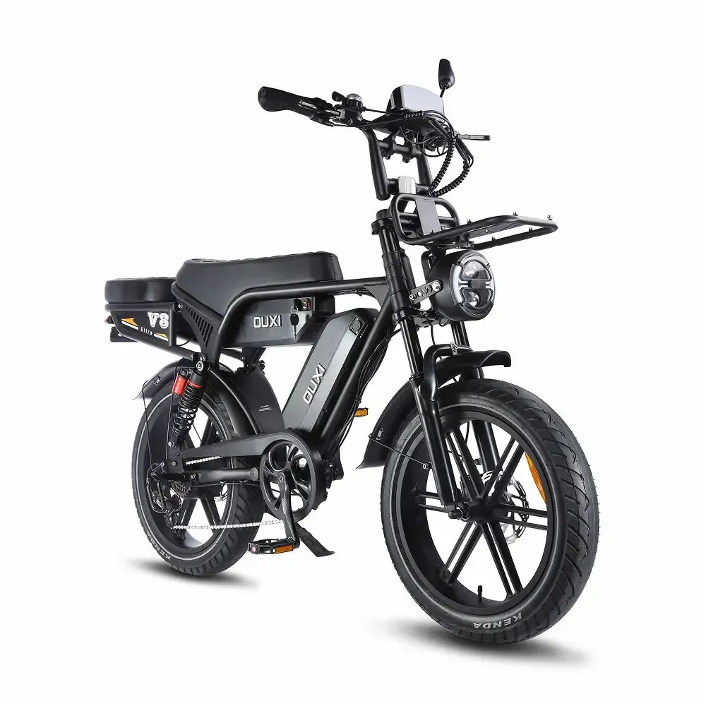 OUXI V8 Ultra Max Zwart fatbike - voorkant