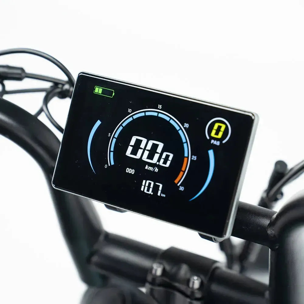 OUXI C80 Mini Zwart fatbike - display