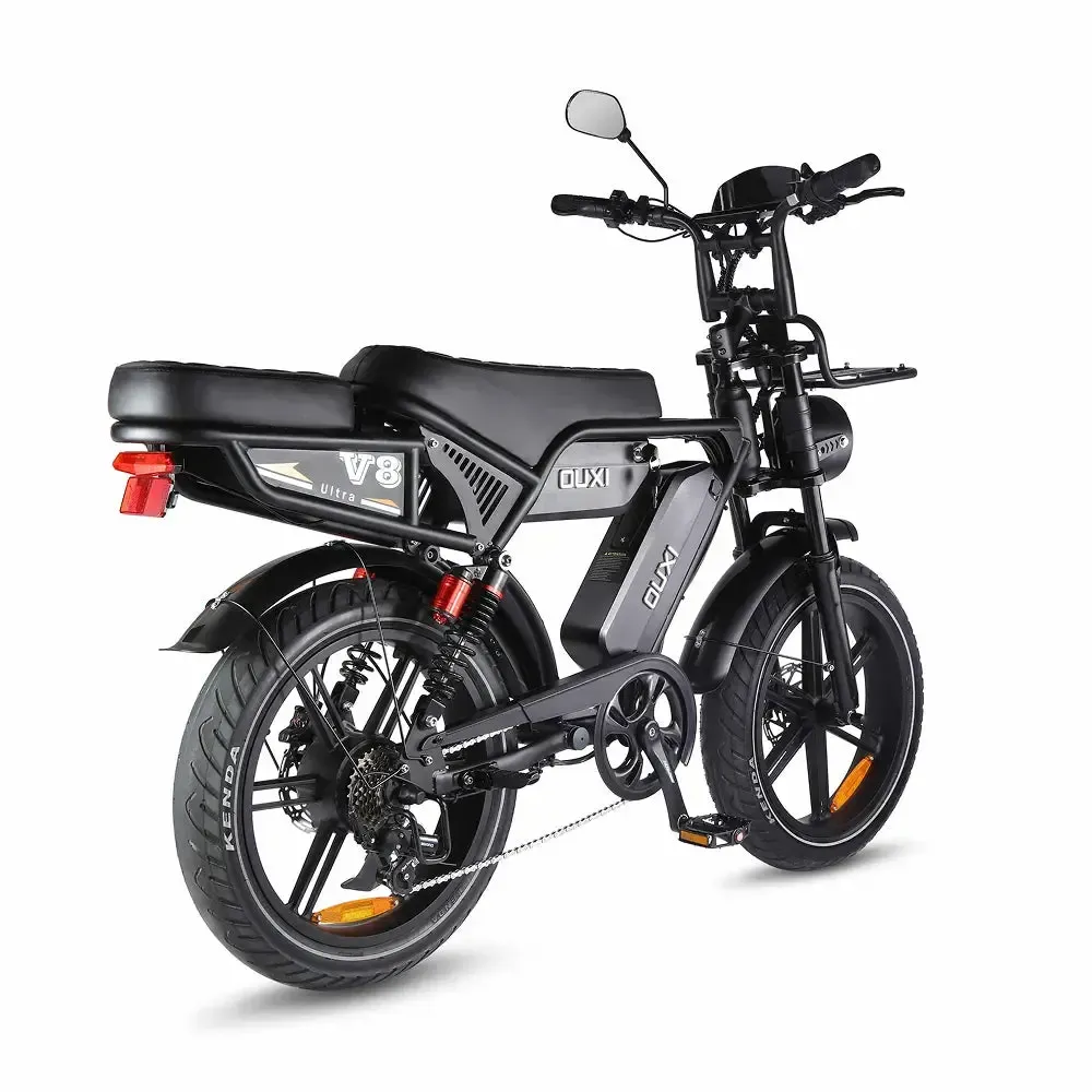 OUXI V8 Ultra Max Zwart fatbike - achterkant