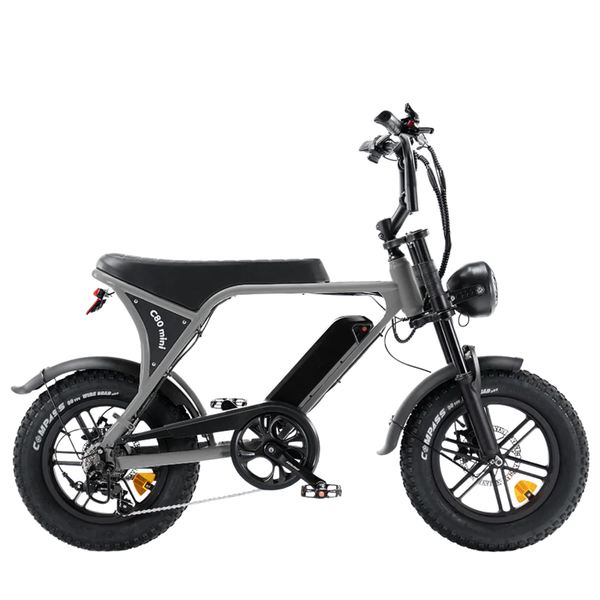 OUXI C80 Mini Grijs fatbike - zijaanzicht