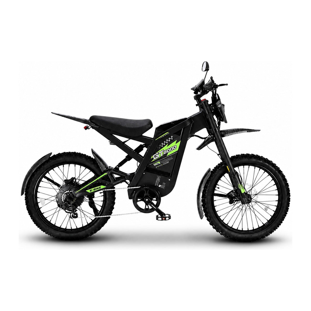 OUXI GT-2000 Groen fatbike - zijaanzicht