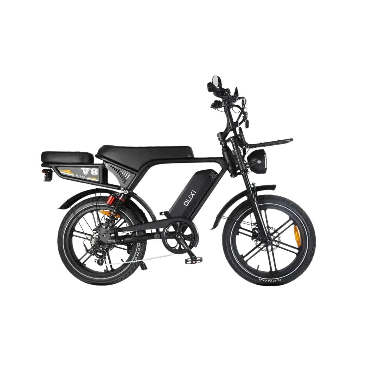OUXI V8 Ultra Zwart fatbike - zijaanzicht
