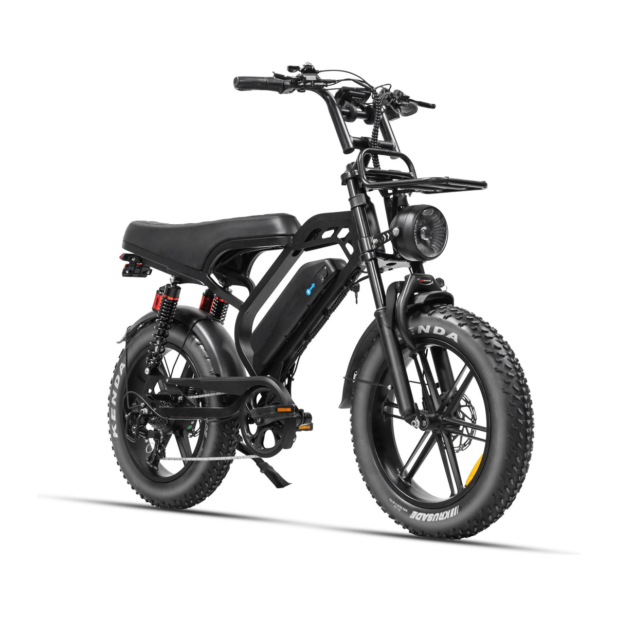 V20 Limited Zwart fatbike - schuin vooraanzicht