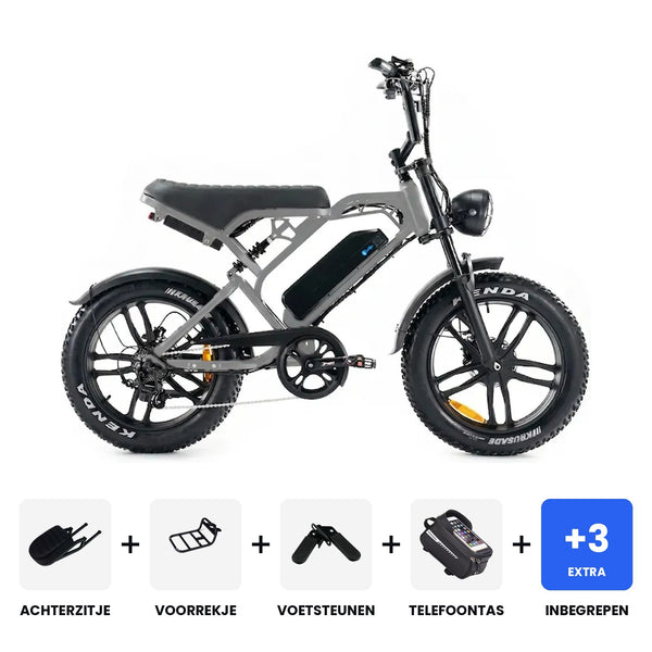 V20 Pro Special Edition Nardo grijs fatbike - inclusief accessoires en 3 jaar garantie