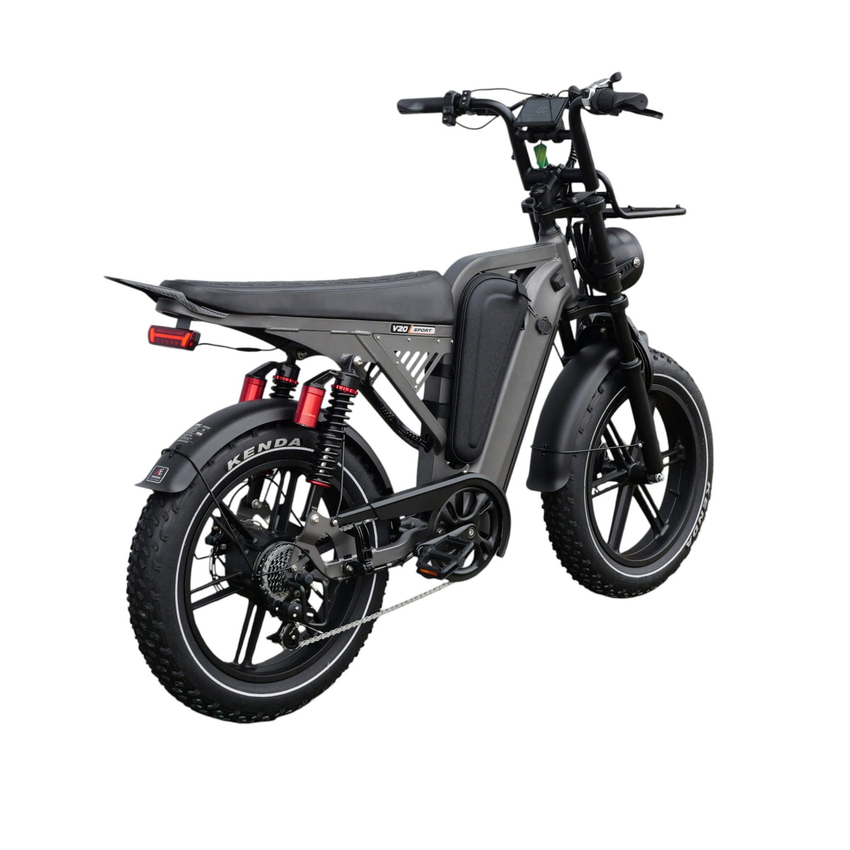 V20 Sport Nardo grijs fatbike - schuin achter