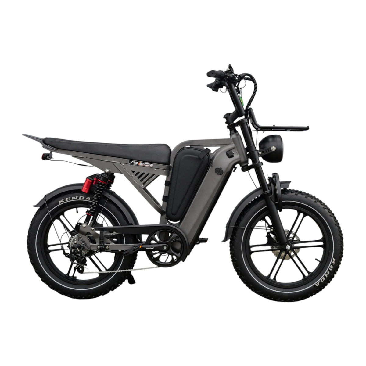 V20 Sport Nardo grijs fatbike - zijaanzicht